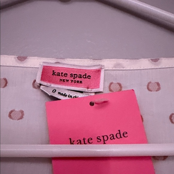 Kate Spade White and Pink Polka Dot Blouse - Picture 3 of 7